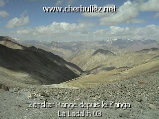 légende: Zanskar Range depuis le Kanga La Ladakh 03
qualityCode=raw
sizeCode=half

Données de l'image originale:
Taille originale: 143677 bytes
Temps d'exposition: 1/600 s
Diaph: f/400/100
Heure de prise de vue: 2002:06:25 09:08:42
Flash: non
Focale: 42/10 mm
